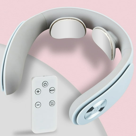 Gnmfd Smart Heating Neck Massager with 3 Modes and 15 Intensity Levels Deep Tissue Vibration Therapy Wireless USB Rechargeable Neck Shoulder Pain Relief for Home Office Travel