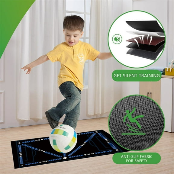 Gnmfd Soccer Training Mat Indoor Outdoor Anti-Slip Football Practice Mat for Home Backyard Field Skill Drills Passing Shooting Accuracy Agility Training Blanket Storage Blanket for Bed