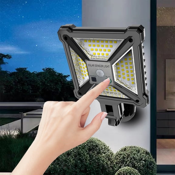 Gnmfd Solar Outdoor Motion Sensor Security Lights IP65 3 Modes with Remote Control for Fence Yard Garden Patio Front Door Solar Lights Outdoor Waterproof Fairy Lights LED Lights for Bedroom