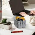 thumbnail image 1 of Gnmfd Solid Color Rope Storage Basket Desktop Organizer for Keys Remote Cosmetics Foldable Storage Bin for Bedroom Living Room Bathroom Closet Office Storage Bins with Lids Cube Organizer, 1 of 6