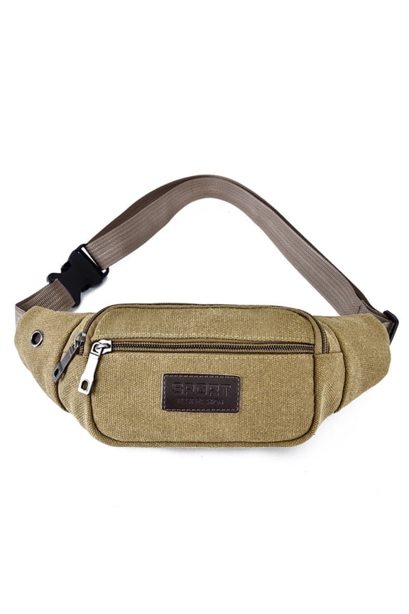 Sports Waist Bag for Men and Women, Large Capacity Running Mobile Phone Canvas Bag, Casual Outdoor Sports Waist Pack for Travel, Hiking, Jogging, Gym Essentials