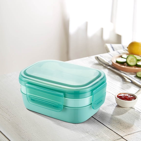 Gnmfd Stackable Bento Box Large Capacity 1900ml Leak-Proof Lunch Container with Utensil Set Microwave Freezer Dishwasher Safe Meal Prep Box for Work Picnic Holiday