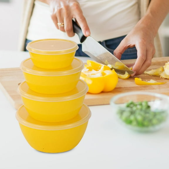 Gnmfd Stackable Food Storage Bowl With Lid 4-Piece Airtight Container For Fridge Meal Prep Picnic Kitchen Organization Cooking