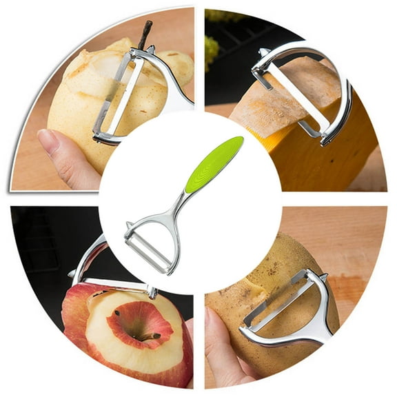 Gnmfd Stainless Steel Ergonomic Fruit and Vegetable Peeler with Non-slip Handle, Multi-functional Potato Carrot Apple Peeling Tool with Built-in Eye Remover, Kitchen Prep Knife for Home Cooking