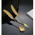 thumbnail image 1 of Gnmfd Stainless Steel Feather Spoon And Fork Set 2pc, Elegant Dessert Spoon Coffee Spoon Fruit Fork Tableware, Perfect For Daily Meals, Dinner Parties, Weddings, Picnics, Travel, Office Use, 1 of 6