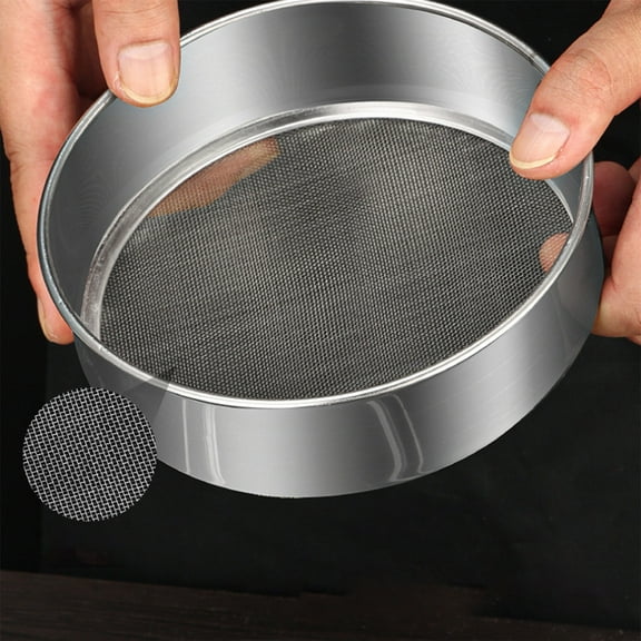 Gnmfd Stainless Steel Flour Sieve, Ultrafine Baking Mesh Sifter for Baking Cakes Cookies Pastries, Ergonomic Handle for Easy Sifting of Dry Ingredients, Home Kitchen, Bakery, Cooking Tool