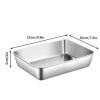 Gnmfd Stainless Steel Food Prep Box with Lid, Rectangular Food Storage Container for Refrigerator Kitchen Outdoor Cooking Picnic Stackable Fresh Keeping Box