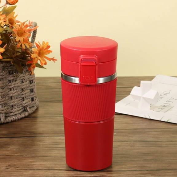 Gnmfd Stainless Steel Insulated Coffee Cup 400ml With One Click Lid Leak Proof Travel Mug, Thermal Tumbler For Home Office Car Outdoor Beverage Holder