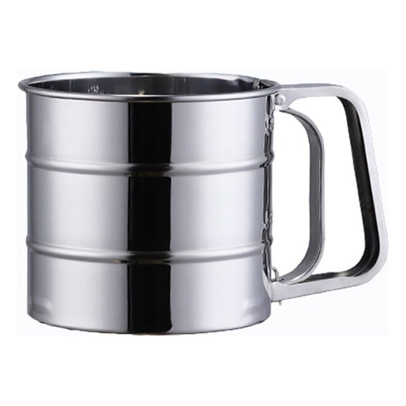 Gnmfd Stainless Steel Mechanical Flour Sieve Icing Shaker Baking Sugar Powder Dispenser for Pancakes Cake Pastry Confectionery Cooking Tool Kitchen Essentials Home Use