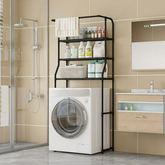 Gnmfd Stainless Steel Above Toilet Storage Rack, 2-Layer Bathroom Shelf Organizer, Space-Saving Solution for Toiletries, Towels, Shampoo, Convenient Bathroom Storage