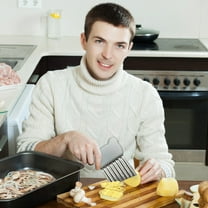 Gnmfd Stainless Steel Wavy Potato Cutter Knife, Crinkle Blade Vegetable Slicer Chopper For French Fries Salad Garnish Snack Cutting Non Slip Handle Kitchen Tool For Home Use