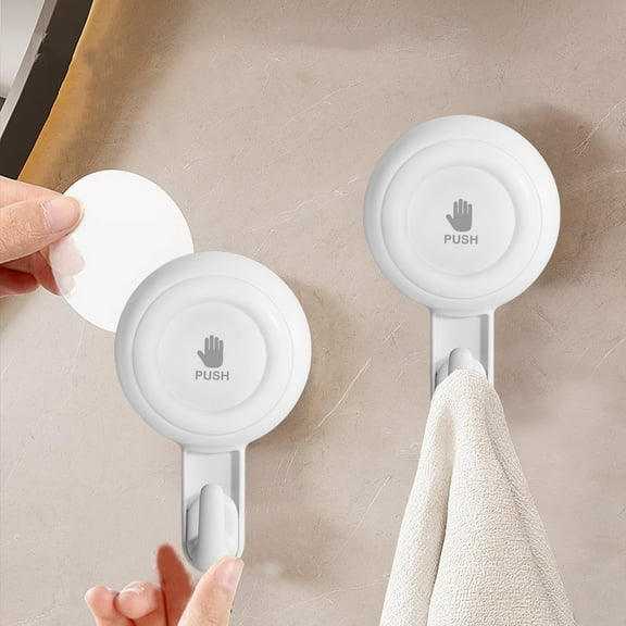 Gnmfd Strong Adhesive Hook, No-Drill Wall Hook for Bathroom, Kitchen, Living Room, High Load-Bearing Suction Cup Hook for Towels, Bags, Clothes, Multi-Scene Wall Storage Organizer