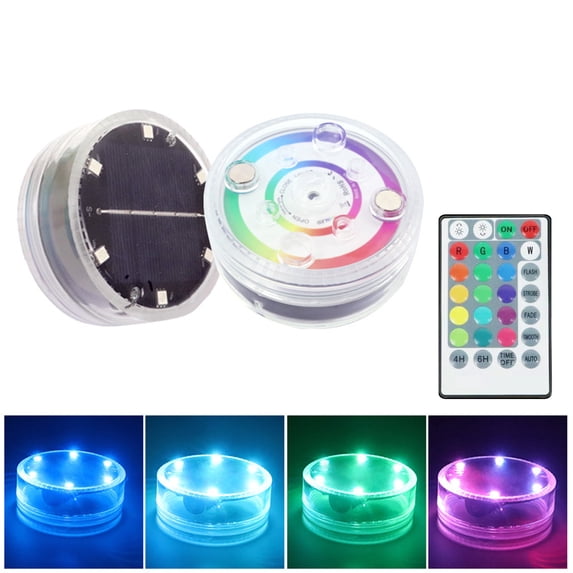 Gnmfd Submersible LED Lights RGB Multi-Color Changing Remote Control for Pool Vase Spa Aquarium Pond Hot Tub Party Wedding Event Indoor Outdoor Lighting Decor Fairy Lights String Lights Mood Lighting