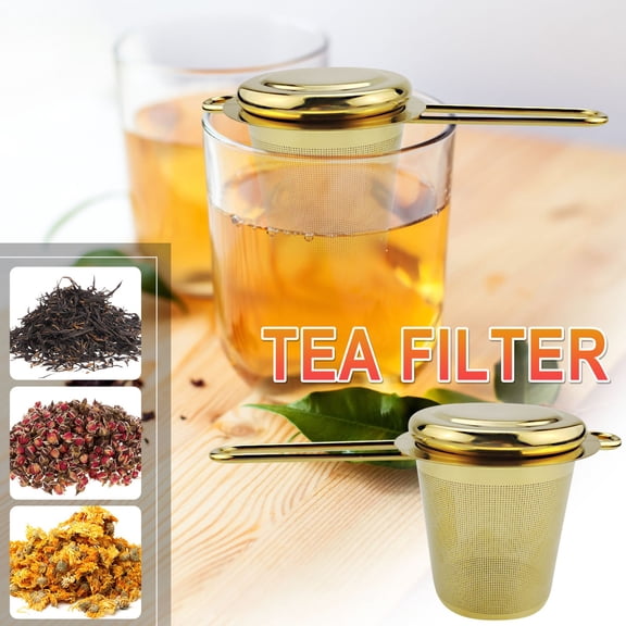 Gnmfd Tea Infuser Stainless Steel Tea Steeper with Extra Fine Mesh Large Capacity Tea Strainer with Handle and Lid for Loose Leaf Tea Brewing at Home Office Party Decor, Keeps Tea Hot Aromatic