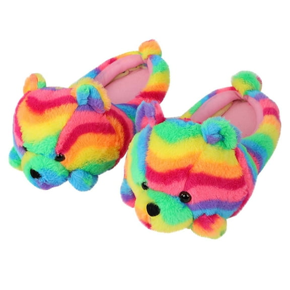 Gnmfd Teddy Bear Slippers Plush Cotton Floor Shoes Soft Cozy Warm Indoor Home Winter Footwear for Relaxing Lounging House Party Holiday Gift Blanket Storage Throw Blanket