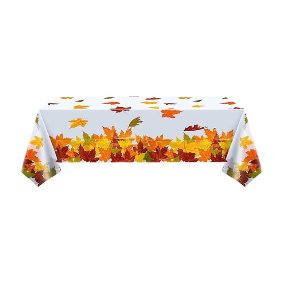 Gnmfd Thanksgiving PEVA Tablecloth 54"x108" Maple Leaf Party Decor, Disposable Holiday Table Cover for Thanksgiving Dinner Birthday School Celebration, Portable Table Protection for Home Outdoor Use
