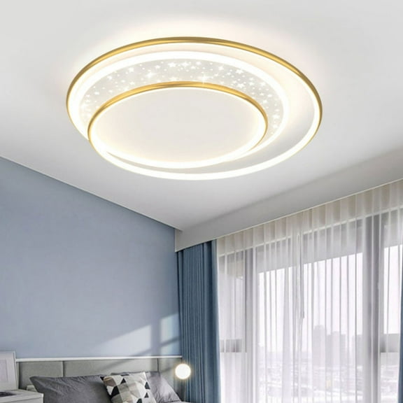 Gnmfd Three Color LED Ceiling Light 19.69" Round Lamp for Bedroom Living Room, LED Lights for Bedroom, Study, Hallway, Modern Simples Scandinavian Ceiling Lamp for Cozy Room Ambiance