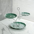 thumbnail image 1 of Gnmfd Three Layer Fruit Candy Tray Multi-Tier Snack Storage Organizer for Home Kitchen Dining Room, Leaf Design Serving Tray for Fruits Desserts Nuts, Easy Carry Handle, Holiday Table Decor, 1 of 6