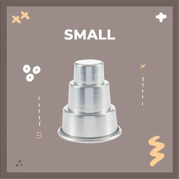 Gnmfd Three-Layer Mini Cake Pudding Muffin Mold Aluminum Alloy Multi-Tier Baking Pan for Wedding Birthday Party Desserts Non-Stick Stable Layer Easy Demould