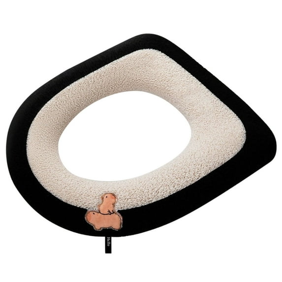 Gnmfd Toilet Seat Cushion Cover, Fluffy Thick Waterproof Toilet Seat Pad with Zipper, Soft Washable Bathroom Decor, All Season Warm Toilet Lid Cover for Home Restroom