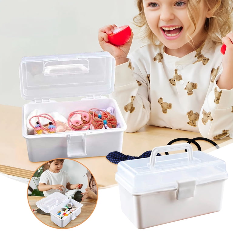 clear tackle box with handle Gnmfd Transparent Plastic Tackle Box with Handle Multipurpose Organizer for  Tools Sewing Crafts Jewelry, Portable Storage Bins with Lids Pantry