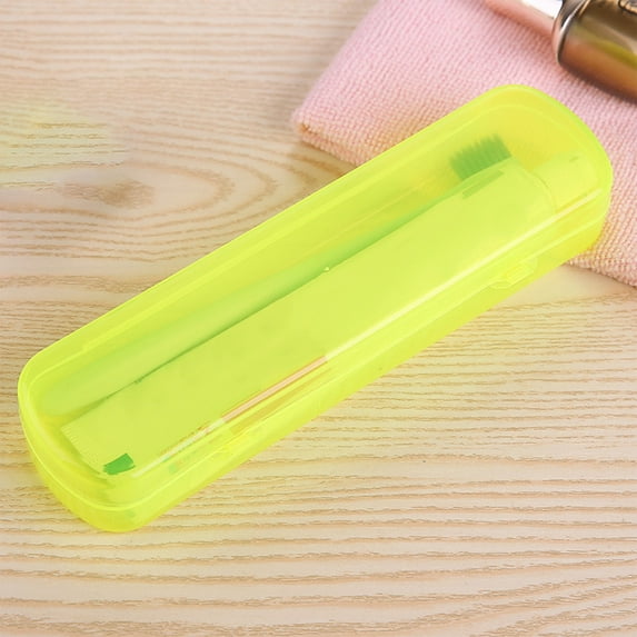 Gnmfd Transparent Toothbrush Case Travel Size 8.2x2.1x1.3 In Portable Cosmetic Storage Box with Ventilation Holes for Bathroom Storage Organizer Camping Gym Travel Essentials