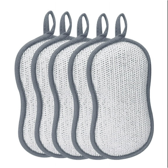 Gnmfd Two-Sided Bamboo Fiber Kitchen Sponge Cloth, Dishwashing and Cleaning Tool for Tough Stains and Delicate Surfaces, High Absorption, Oil-Resistant, Reusable Sponge for Pots, Pans, Countertops