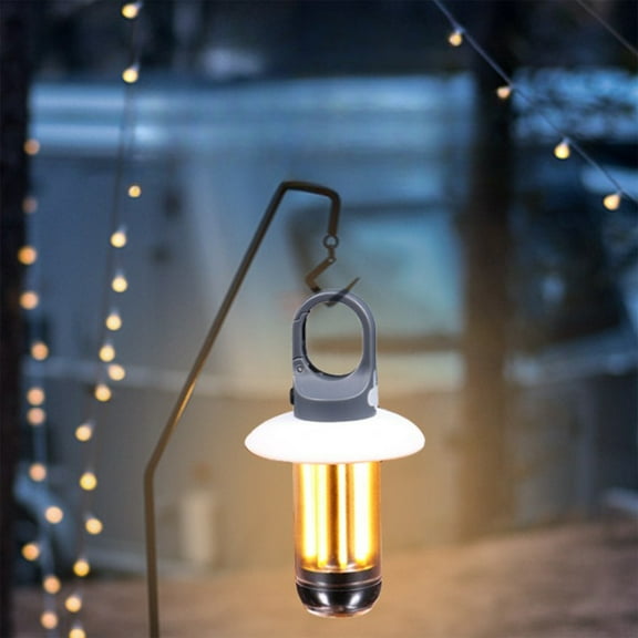 Gnmfd Two-in-One Multifunctional Camping Light Type-C Rechargeable LED Tent Light for Hiking, Outdoor, Patio, Emergency, Hanging Lantern and Handheld Flashlight, Portable Camping Decor