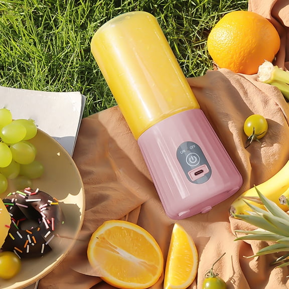 Gnmfd USB Charging Portable Blender Juicer Cup with 6 Stainless Steel Blades, Handheld Smoothie Maker for Shakes, Fruits, Vegetables, Travel, Home, School, Easy Cleaning, Compact Nutrition