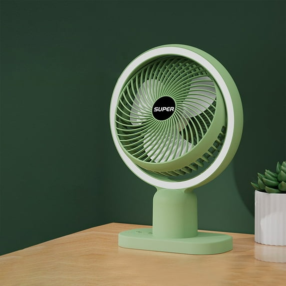 Gnmfd USB Desk Fan with Night Light 3 Speed Portable Mini Fan Table Fan Plug In Power Strong Wind Quiet Personal Fan for Home Office Travel LED Lights for Bedroom Room Decor