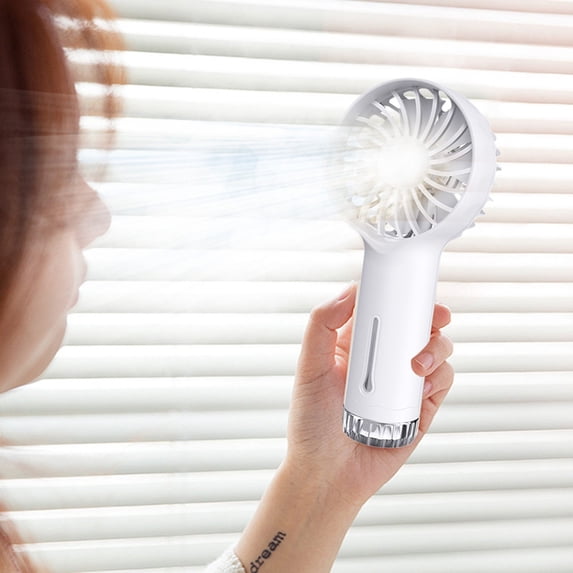 Gnmfd USB Rechargeable Mini Misting Fan Portable Humidifying Small Fan Personal Cooling for Office Desk Home Travel Summer Outdoor Use LED Night Lights Plug Into Wall