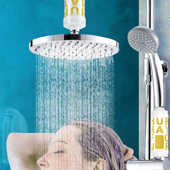 Gnmfd Universal Shower Filter with VC Bathing Water Purification for Bathroom, Descaling and Softening, Wall-Mounted Rainfall and Handheld Shower Heads, Hair Skin Protection for Daily Use