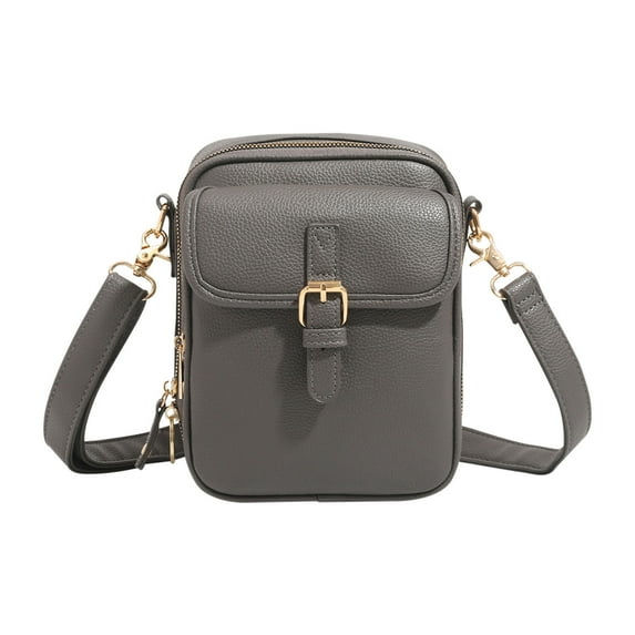 Gnmfd Vintage Leather Mini Messenger Bag Large Capacity Crossbody Shoulder Bag with Anti-Theft Zipper, Organizer for Phone Wallet Keys, Travel Work Shopping Dating for Men Women