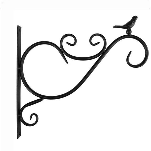 Gnmfd Wall Hanging Flower Rack, Balcony Garden Metal Plant Hanger with Hooks for Flower Pots Bird Feeders Lanterns Holiday Decorations Wind Chimes, Patio Wall Decor and Outdoor Hanging Storage