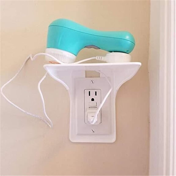 Gnmfd Wall-Mounted Cell Phone Charging Rack Shelf, Space-Saving Plastic Organizer for Phone Charger Keys Small Items, Bedroom Living Room Kitchen Storage and Home Office Organizer