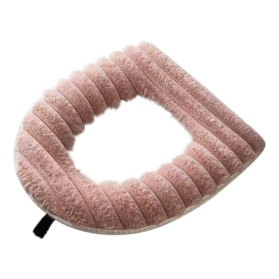 Gnmfd Warm Toilet Seat Cover Thick Velvet Toilet Pad with Zipper Winter Soft Washable Toilet Cushion for Bathroom Home Comfort Protection Fits Standard Toilet for Autumn Winter Seasons