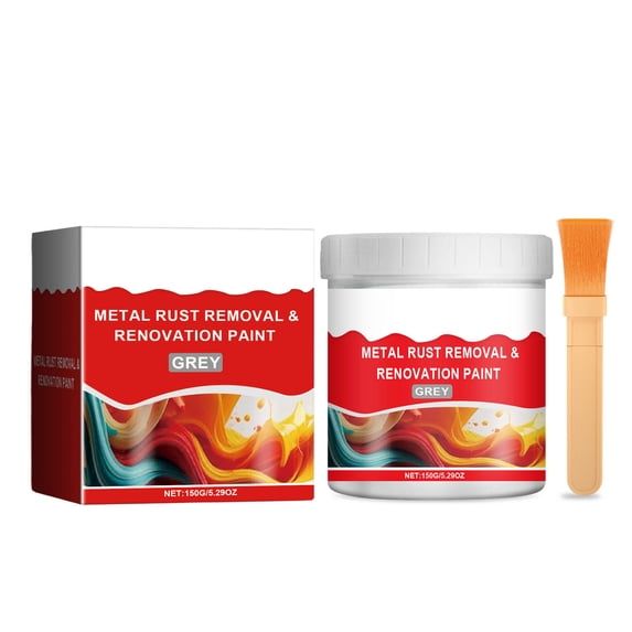 Gnmfd Water-Based Metal Anti-Rust Paint 150ml, Rust Converter Protective Coating for Iron Steel Fence Railings Garage Doors Cars, Quick-Dry Gloss Finish for Outdoor and Indoor Use
