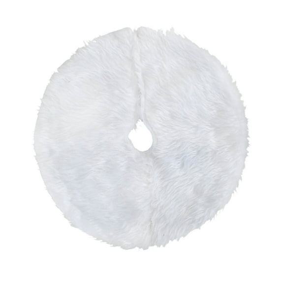 Gnmfd White Classic Christmas Tree Skirt, Desktop Holiday Tree Decoration, Elegant Tabletop Tree Accent, Soft Fabric Seasonal Decor for Living Room, Office, Festive Christmas Display