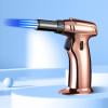 Gnmfd Windproof Straight Blue Flame Torch Lighter for Barbecue Baking Cooking, Adjustable Butane Gas Jet Refillable Torch with Safety Lock Flame Control for Kitchen Outdoor Use
