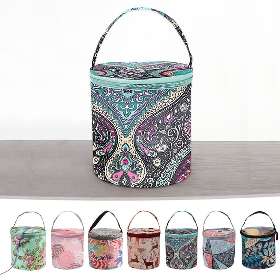 Gnmfd Wool Yarn Storage Bag, Portable Knitting Organizer for Crochet Hooks Needles, Travel Carry Case for Knitting Supplies, Craft Storage for Home Hobby Studio, Knitting Gift