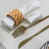 Gnmfd Woven Rattan Napkin Rings for Restaurant Dining Table, Elegant Paper Towel Holder for Home Parties Events, Durable Wooden Table Decor Accessories for Stylish Table Setting