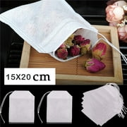 Gnobogi 100pcs Empty Teabags String Heat Filter Paper Herb Loose Tea Bag on Clearance