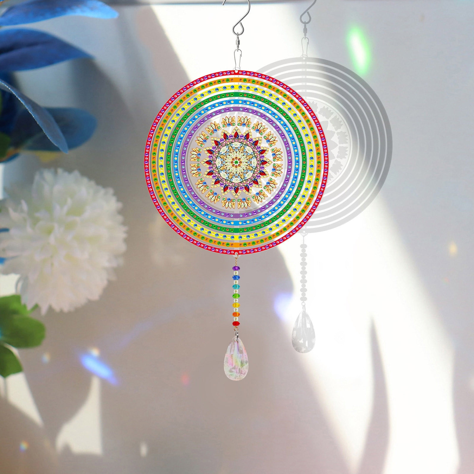 YgkuHd Masonry Painting Hanging Diamond Stickers Crystal Diamond Wind