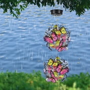 Gnobogi Solar Outdoor Butterfly Ball Light, Garden Decoration Solar Chandelier With Butterfly Decoration Power Supply Waterproof Garden Courtyard Passage