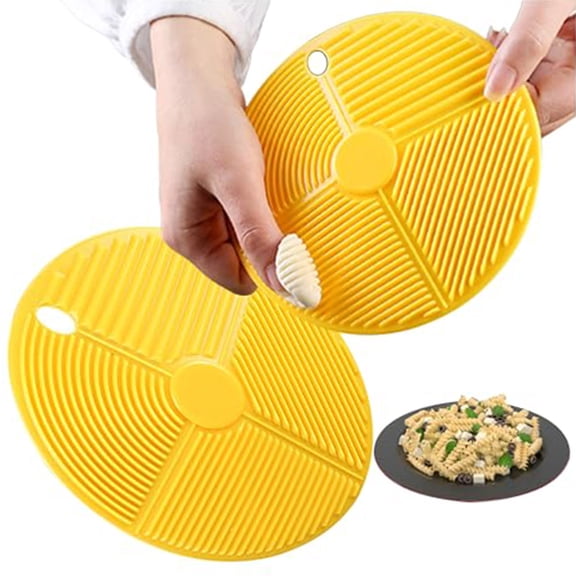 Gnocchi Board Pasta Maker, 5.91 Inch Kitchen Pasta Making Tool, Easy Clean Gnocchi Paddle for Shaping Homemade Italian Pasta, 5.91×5.91 inch, Yellow