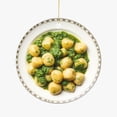 thumbnail image 1 of Gnocchi with Pesto Sauce, Italian Dish Cuisine Christmas Ornament, Food Foodie Novelty Xmas Tree Gift Accessory Funny Ornaments (Flat Design Printed on Ceramic, NOT 3D), 1 of 3