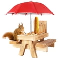thumbnail image 1 of Gnodary Squirrel Feeder with Umbrella, Squirrel Feeders for Outside, Squirrel Picnic Table Feeder - Chipmunk Feeder Hold Corn, Corn Cob, Peanuts, 1 of 10