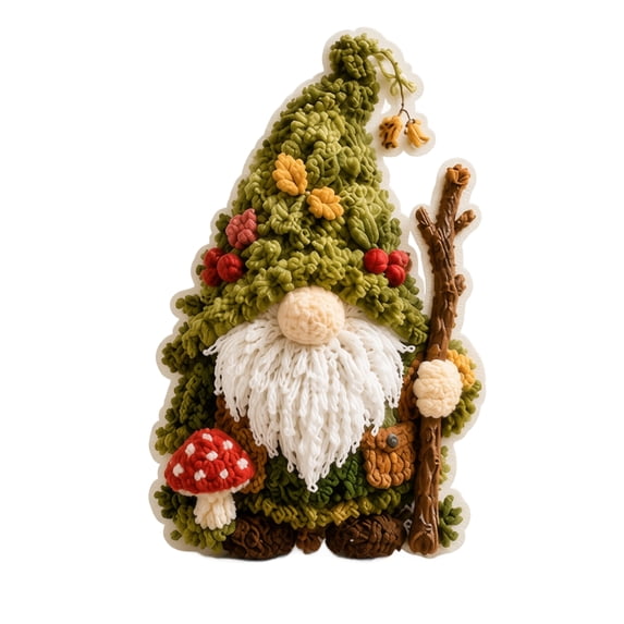 Gnome 3D Fabric Poke Art Kit,Tufted Fall Decoration with Mushroom and Autumn Leaves for Farmhouse Living Room, Fall Home Decor