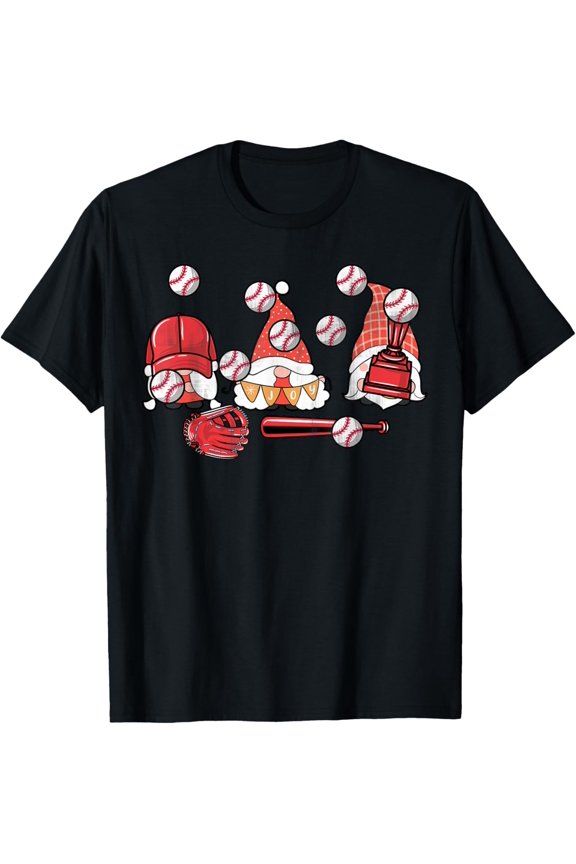 Gnome Baseball Sports Player Fan Graphic T-Shirt
