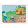 thumbnail image 1 of Gnome Bath Mat, Elf Gardening Outside of His Magic House in Forest Dreamland Print, Plush Bathroom Decor Mat with Non Slip Backing, 29.5" X 17.5", Multicolor, by Ambesonne, 1 of 2